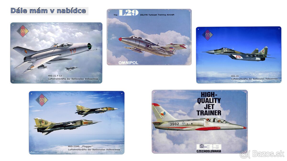 plechová cedule - letadlo Mig-15 bis - 2