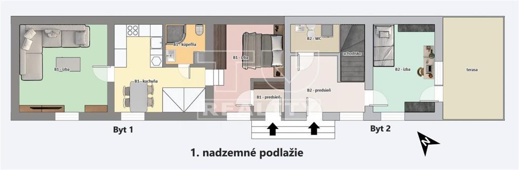 Rodinný dom - 2 samostatné byty, priestranná terasa a... - 2