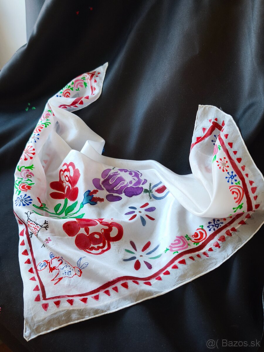 Ručne maľovaná hodvábna šatka - 2