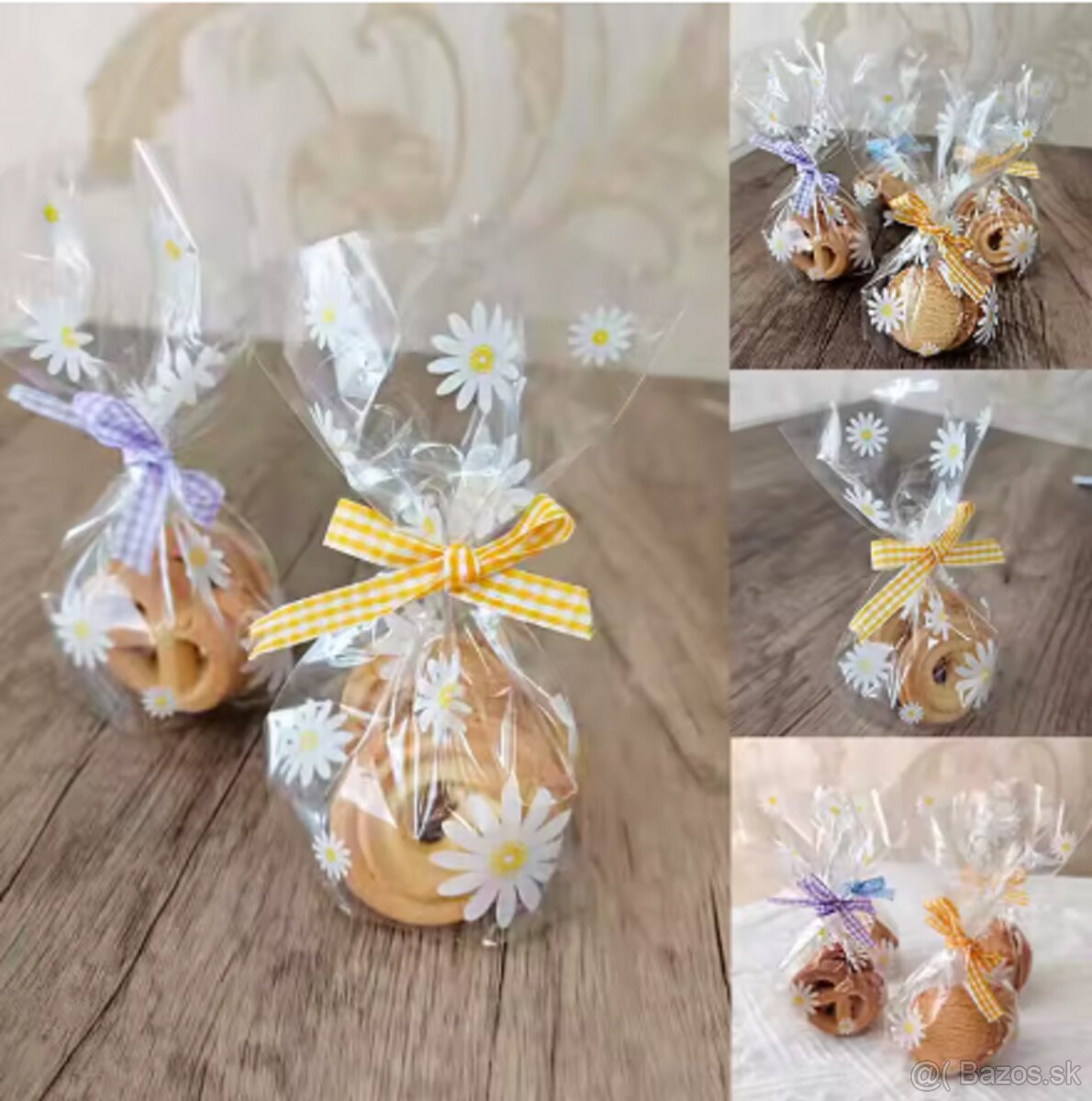 Celofánové darčekové sáčky s kvetinkami - 2