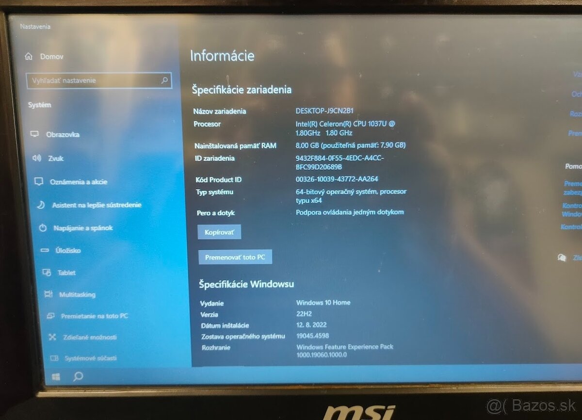MSI All-in-One dotykový + USB termo tlačiareň - 2