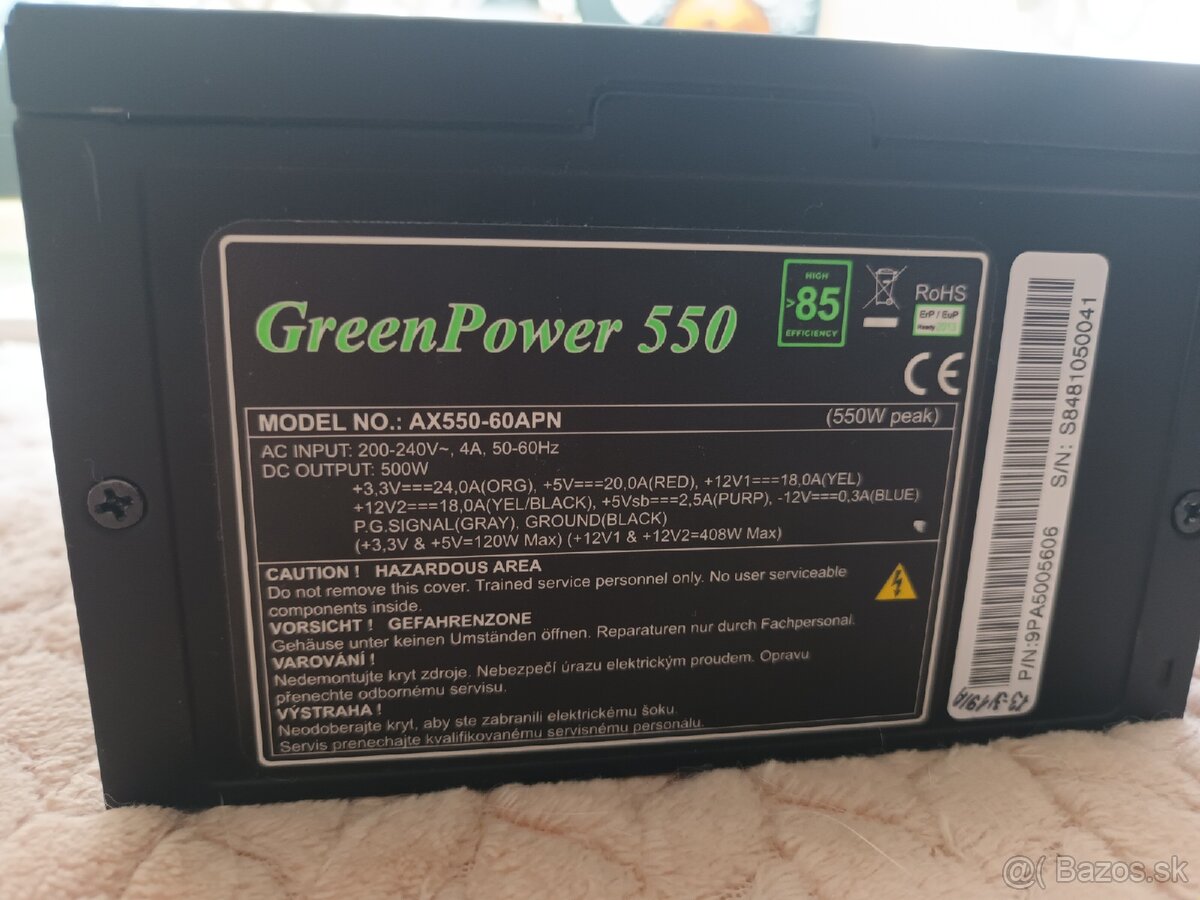 Pc napajaci zdroj Green power 550W 85%efficiency - 2