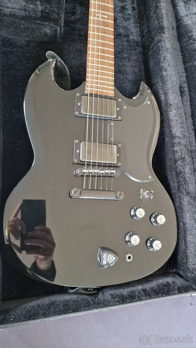 Predám Epiphone G-400 Tony Iommi Ebony + kufor - 2