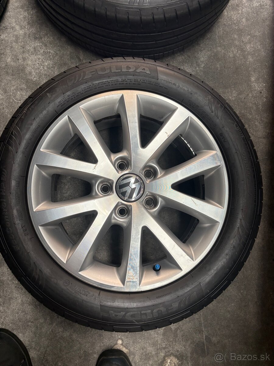 16-stky 5x112 originál vw + letné pneu - 2