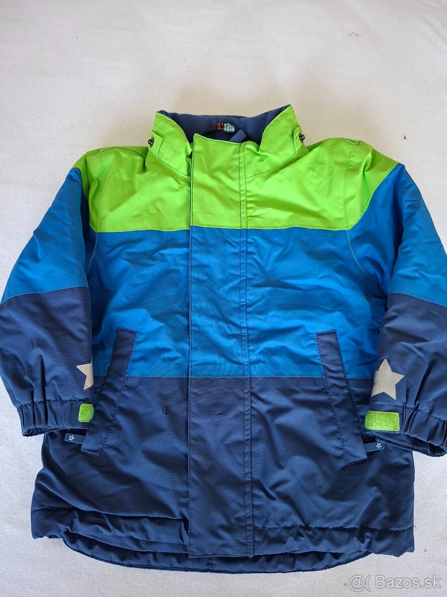 Zeleno modrá zimná bunda s kapuckou - 2