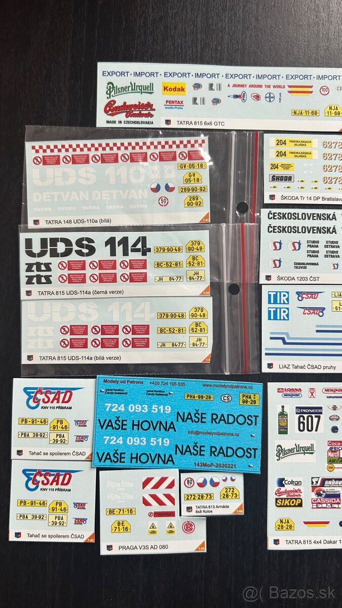 Polepy ŠKODA, LIAZ, TATRA, PRAGA 1/43 - 2