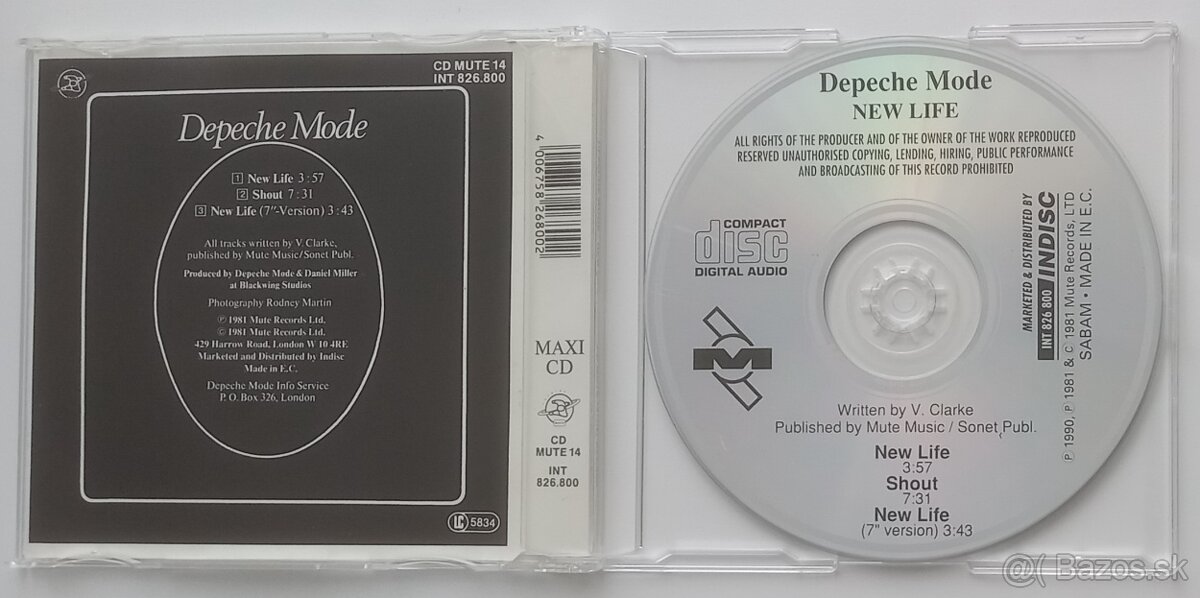Depeche Mode Belgium CD New Life - 2