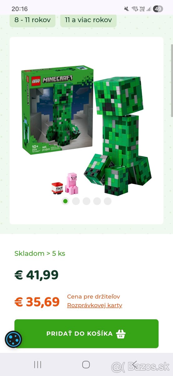 Minecraft Kriper NOVE nerozbalene - 2