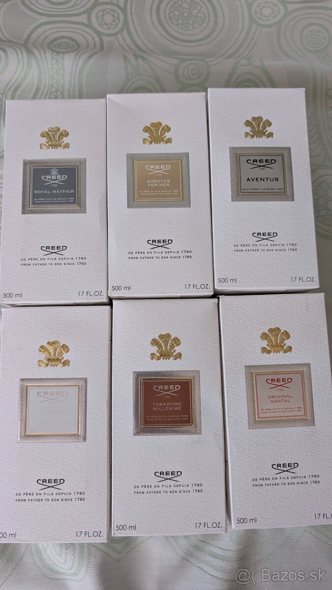 Creed parfémy 500ml flakóny rôzne vône 100% originál - 2