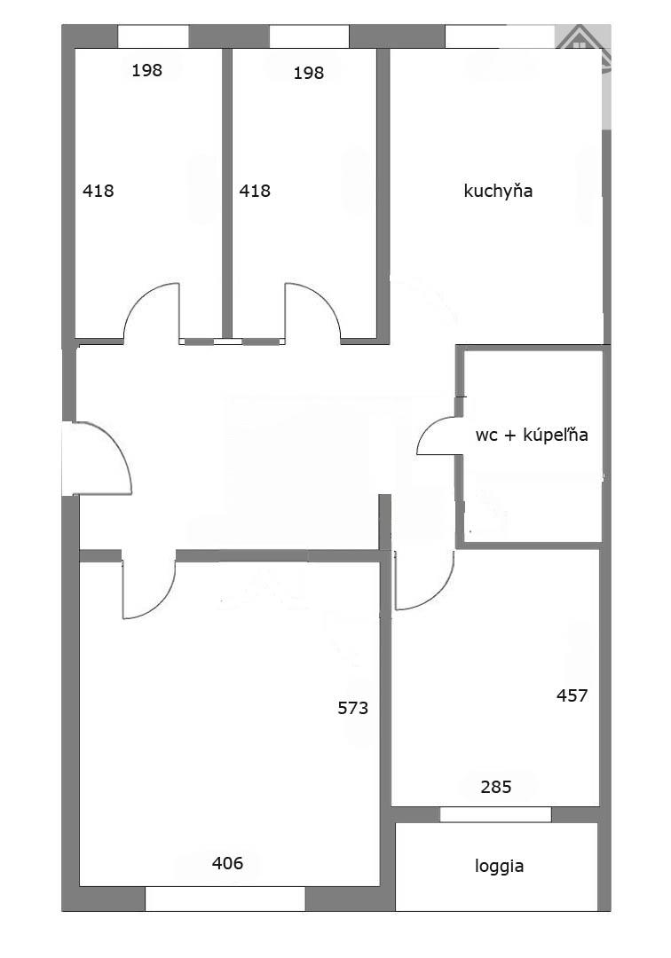 ŤAHANOVCE - 4 izbový byt 80 m2, Budapeštianska - 2