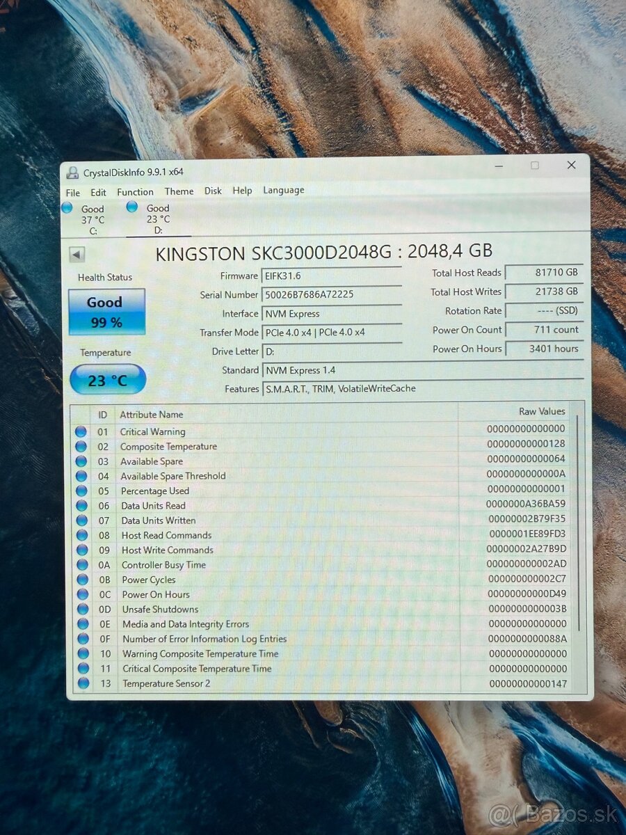 KC3000 2TB NVMe PCIe 4.0 - 2