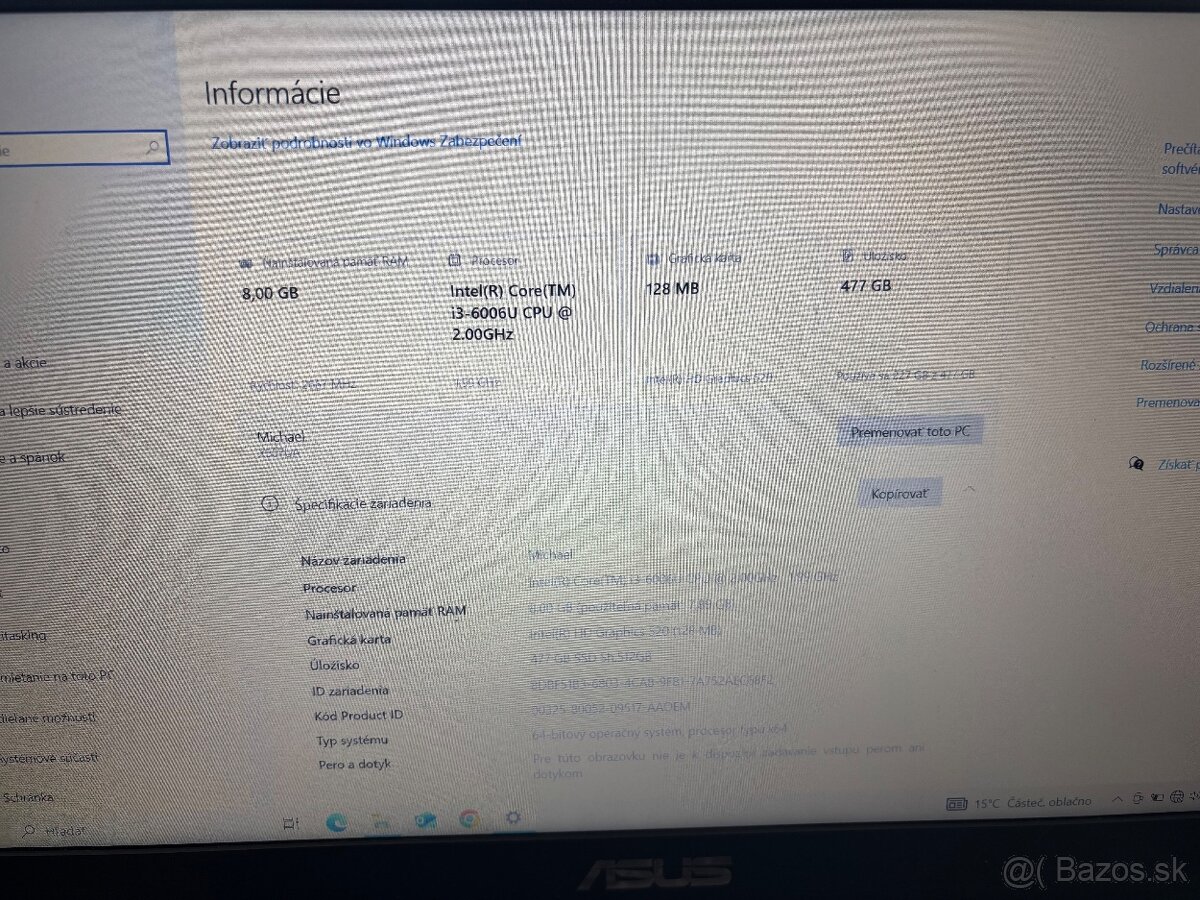 Notebook Asus X507UA - 2