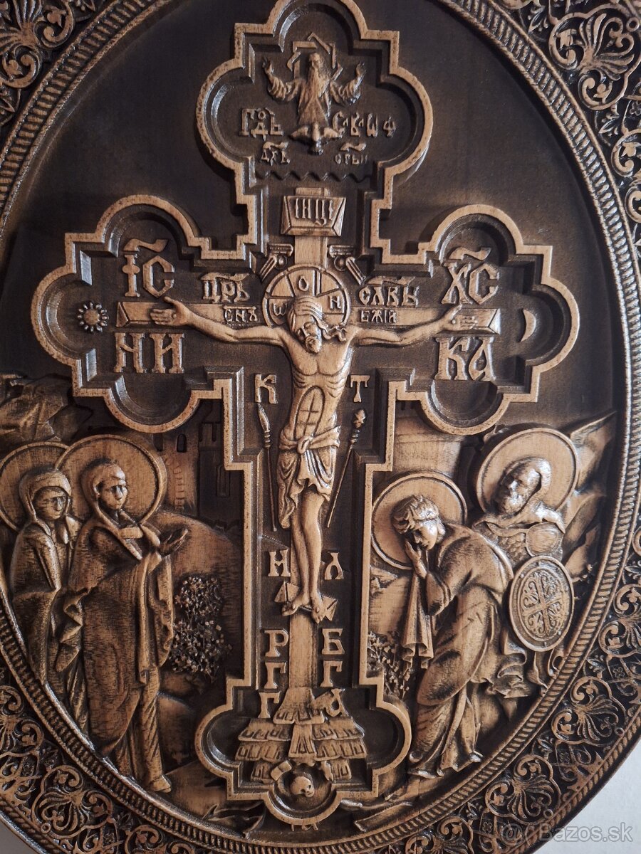 Drevorezba, kríž nástenný - 2