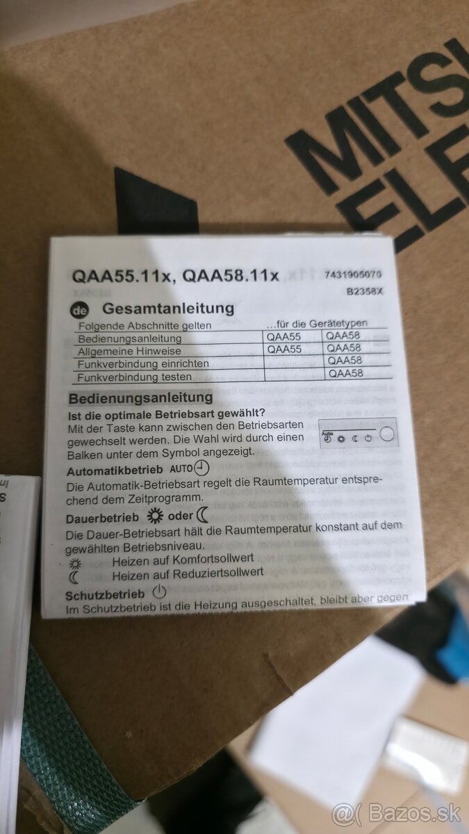 Regulácia siemens QAA55.110 - 2