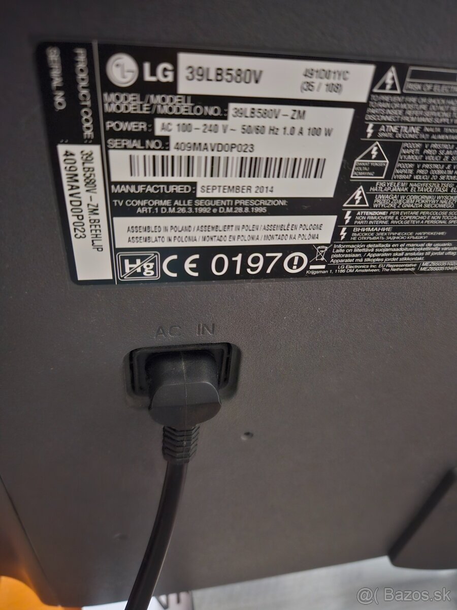 PREDÁM:TV-LG SMART LED 39LB580V - 2