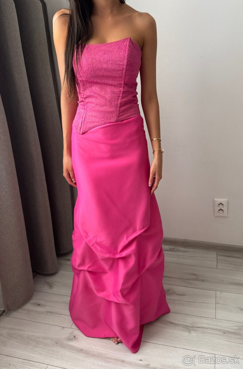 Spoločenské cyklamenové šaty - 2