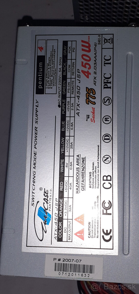 Zdroje pc 450W - 2