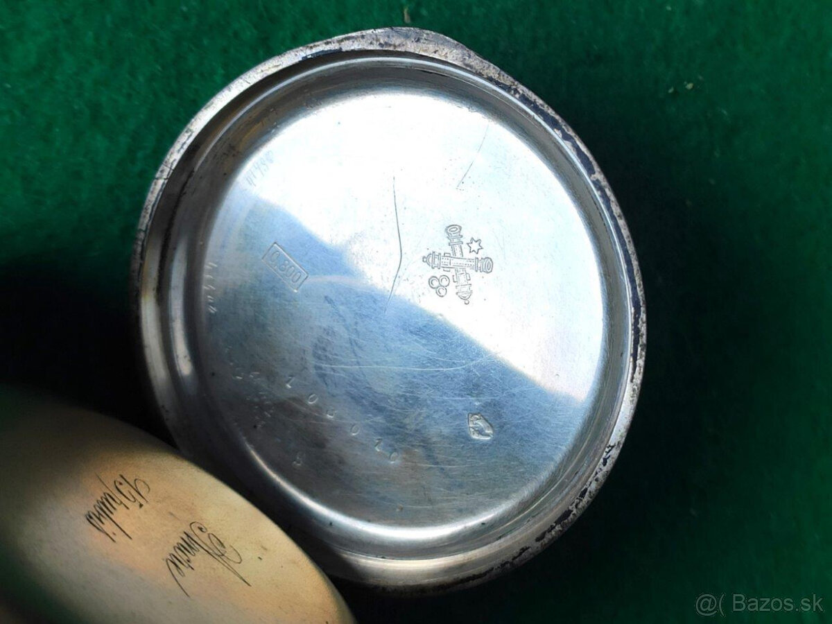 G. BOREL-HUGUENIN strieborné pánske vreckové hodinky - 2