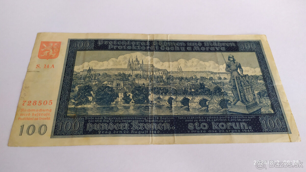 100 koruna Protektorát - neperforovaná - 2