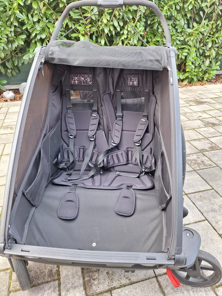 Predám Thule Chariot Sport 2 – Midnight Black (TOP STAV, pln - 2