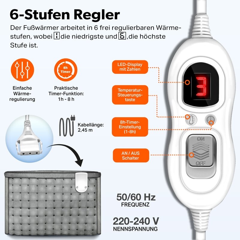 sinnlein® elektrický ohrievač nôh - 2