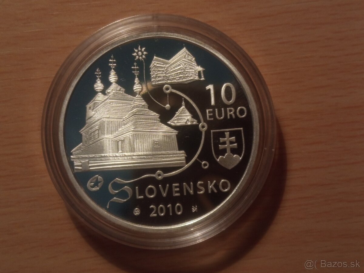 Drevené chrámy 10€ 2010 PROOF – Investičné striebro - 2