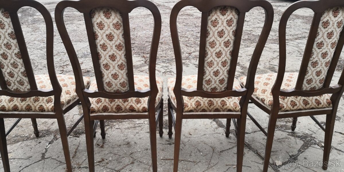 Rustikálne masivné tmavé stoličky-4 ks - 2