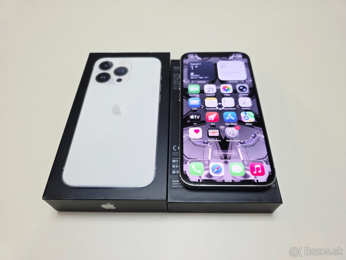 Predám Apple Iphone 13 PRO 128GB SILVER ,BATERKA 100% - 2