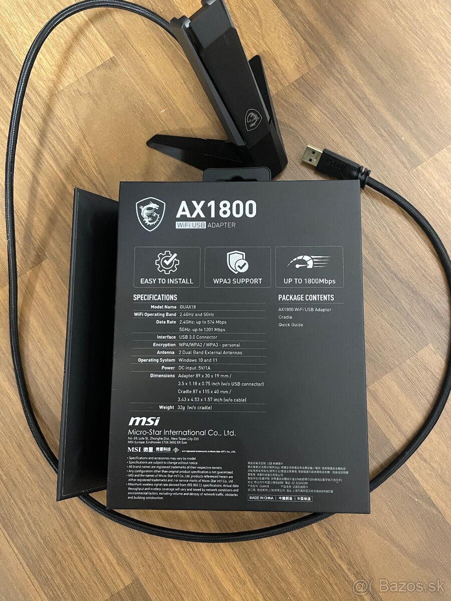 USB Wifi adapter MSI AX1800 - 2