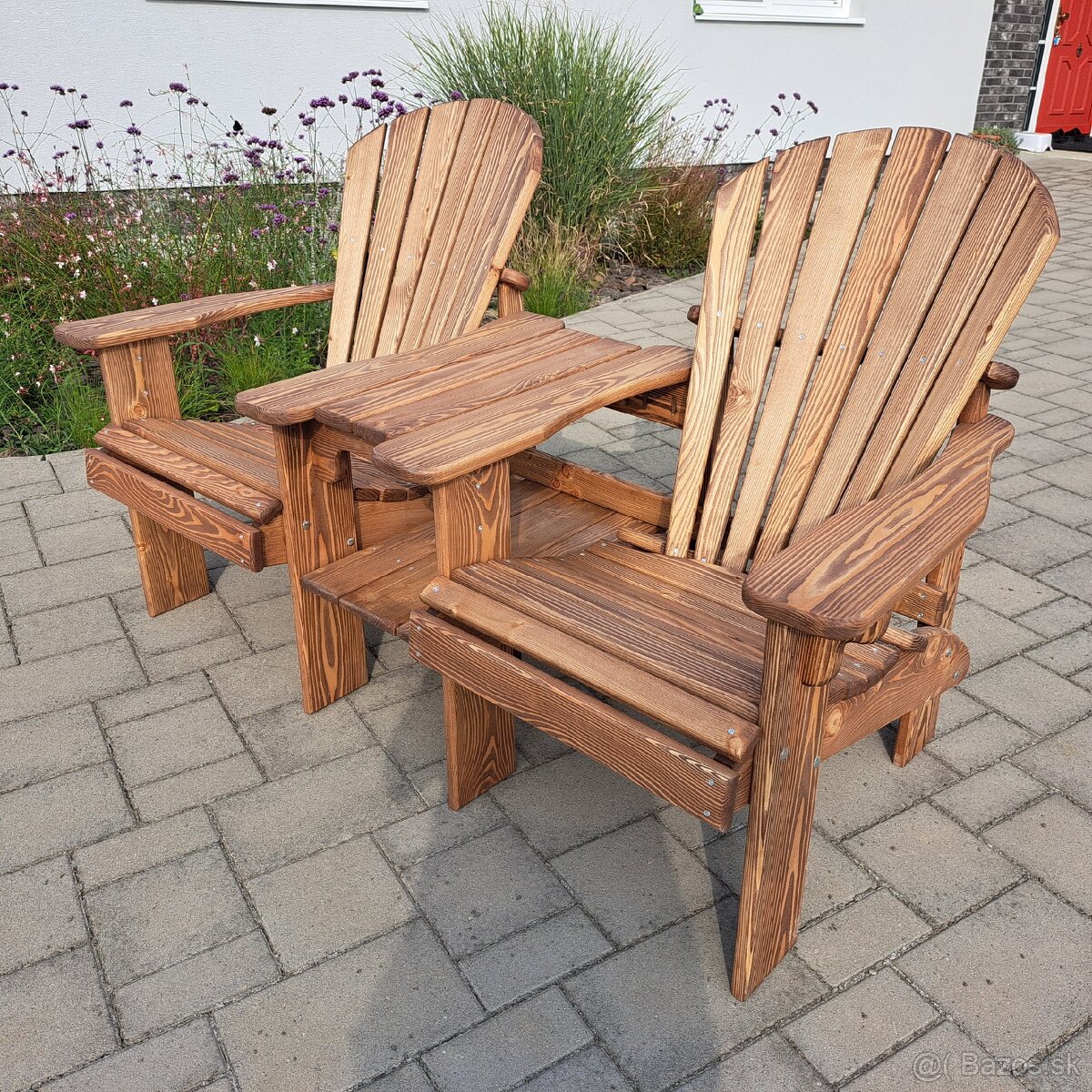Záhradné sedenie, Lavicka,Adirondack,drevené kreslo z masívu - 2
