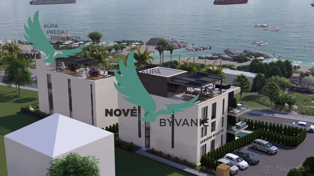 Chorvátsko- Exkluzívna novostavba len 50m od mora - Sukošan - 2