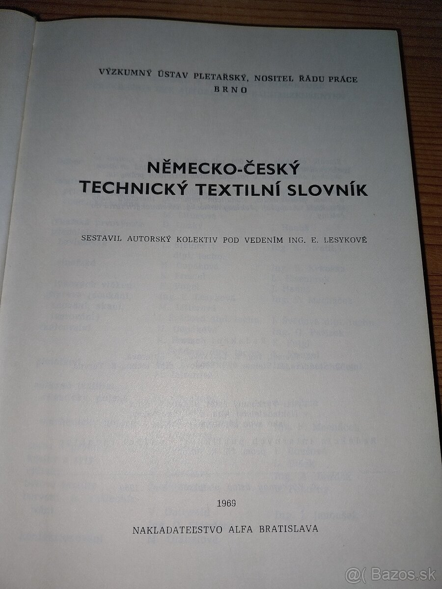NĚMECKO - ČESKÝ TECHNICKÝ TEXTILNÍ SLOVNÍK - 2