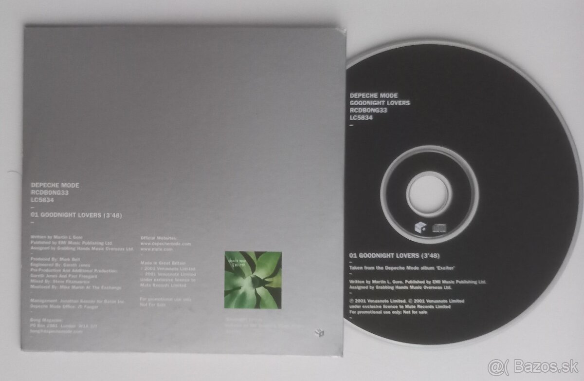 Depeche Mode UK CD Promo Goodnight Lovers - 2