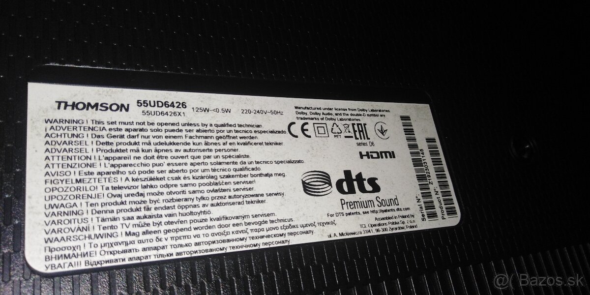 Thomson 55UD6406 Televízor má slabo viditeľnú poruchu - 2