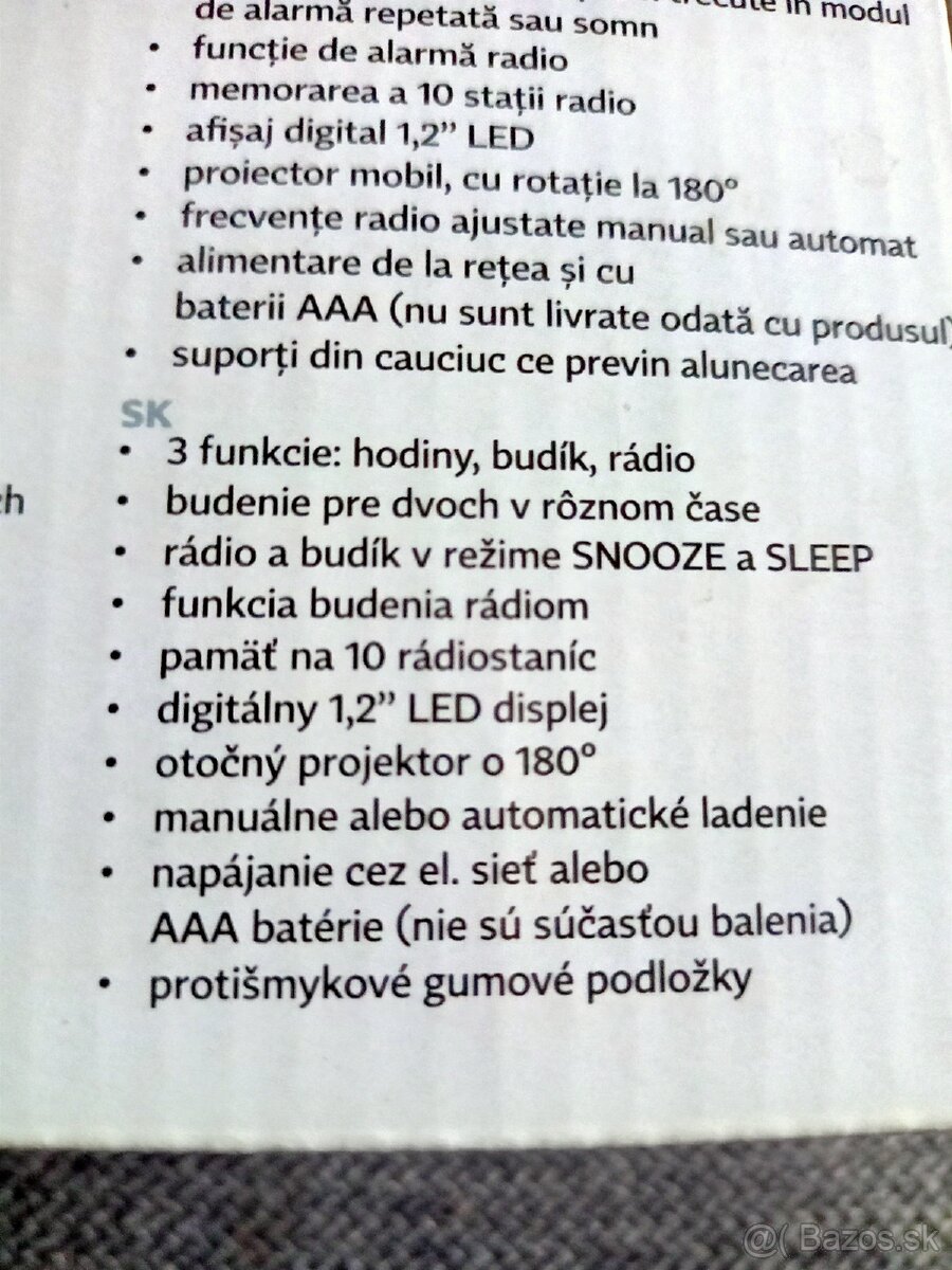 Rádio budík s projekciou - 2