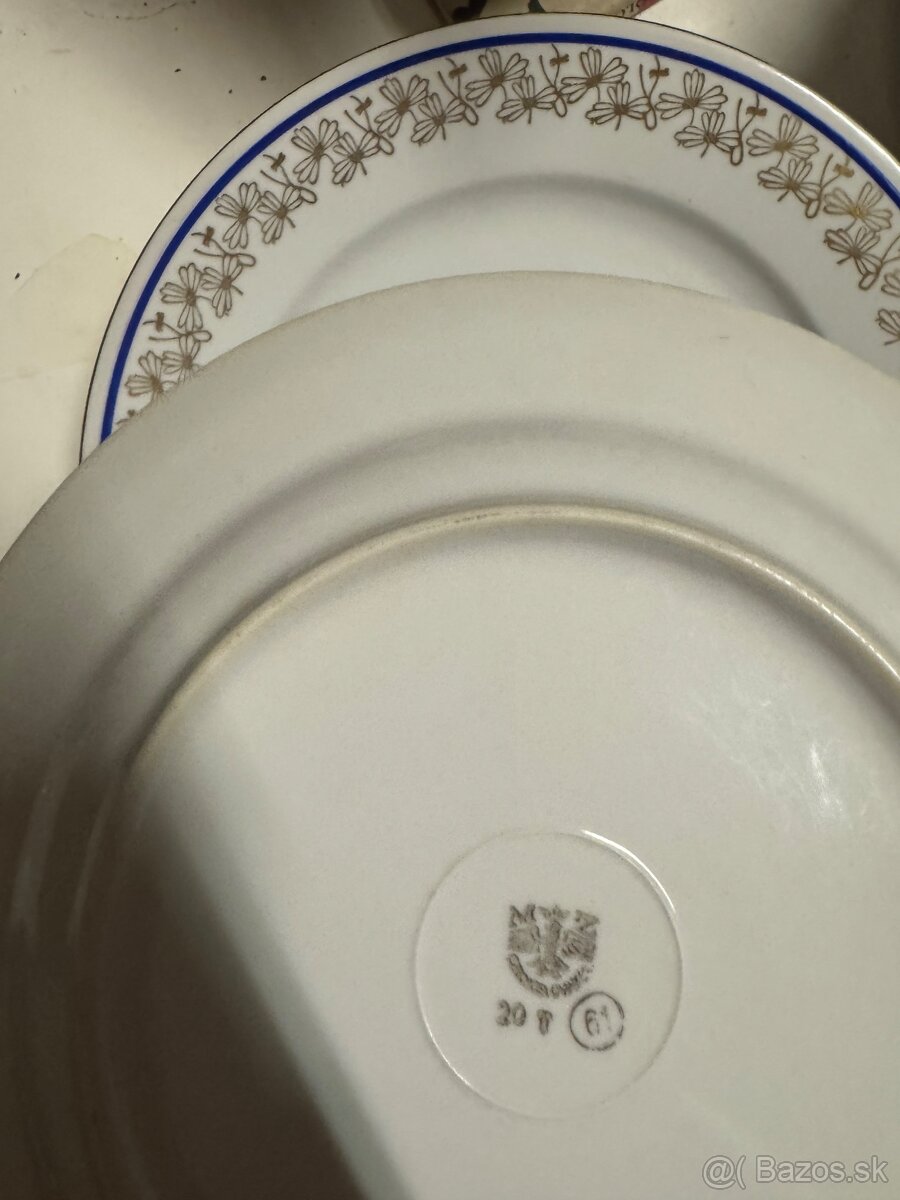 Retro porcelánové taniere – 7 ks, Československo - 2