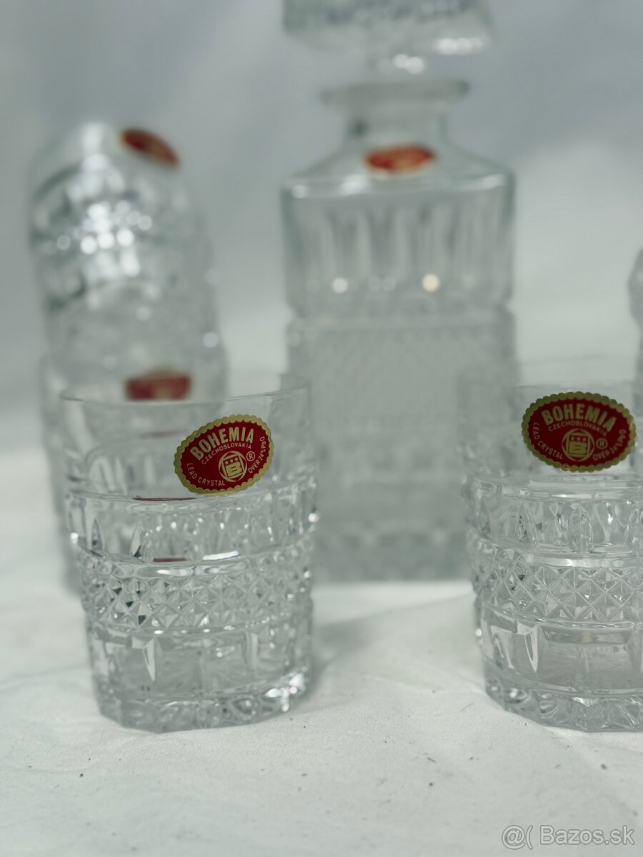 Bohemia Crystal Czechoslovakia whiskey suprava - 2