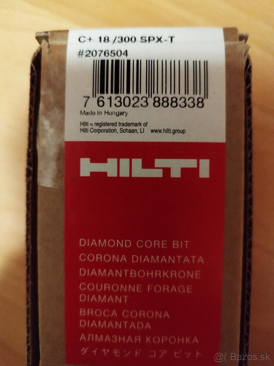 HILTI JADROVÉ VRTÁKY priemer 18 - 2