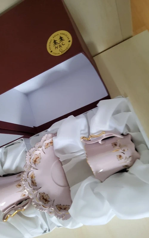 2x sada ružový porcelán - 2