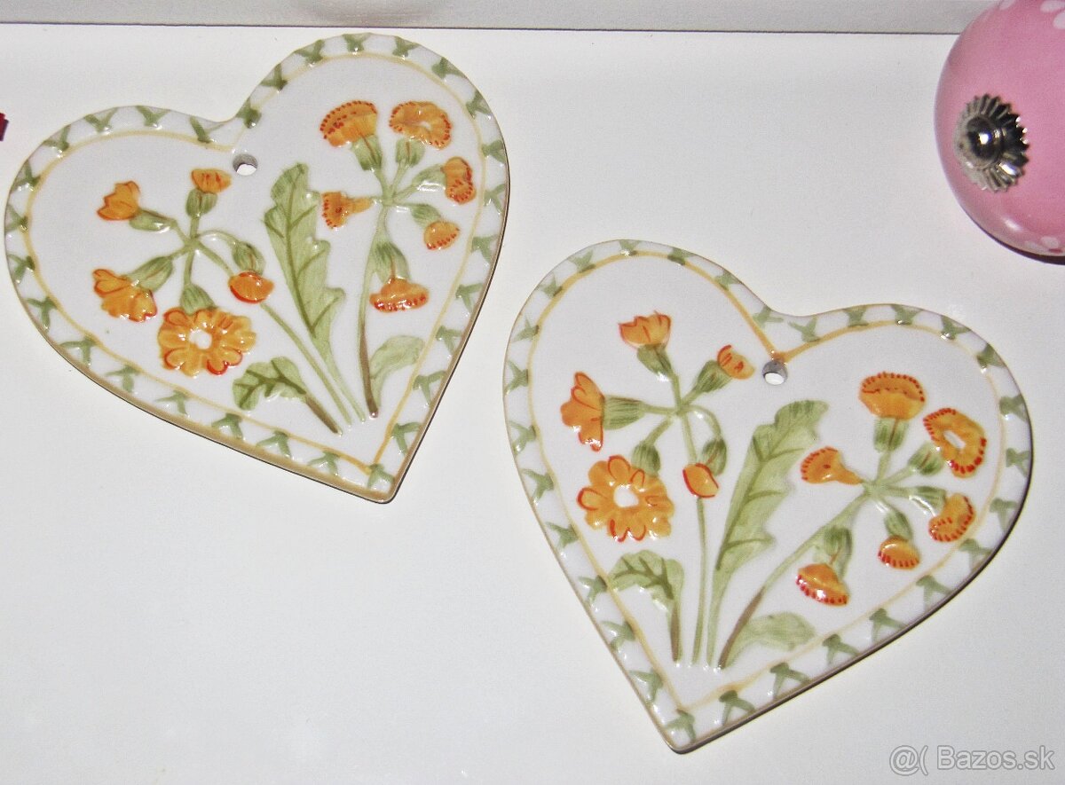 Veľkonočné jarné srdce - porcelán - 2