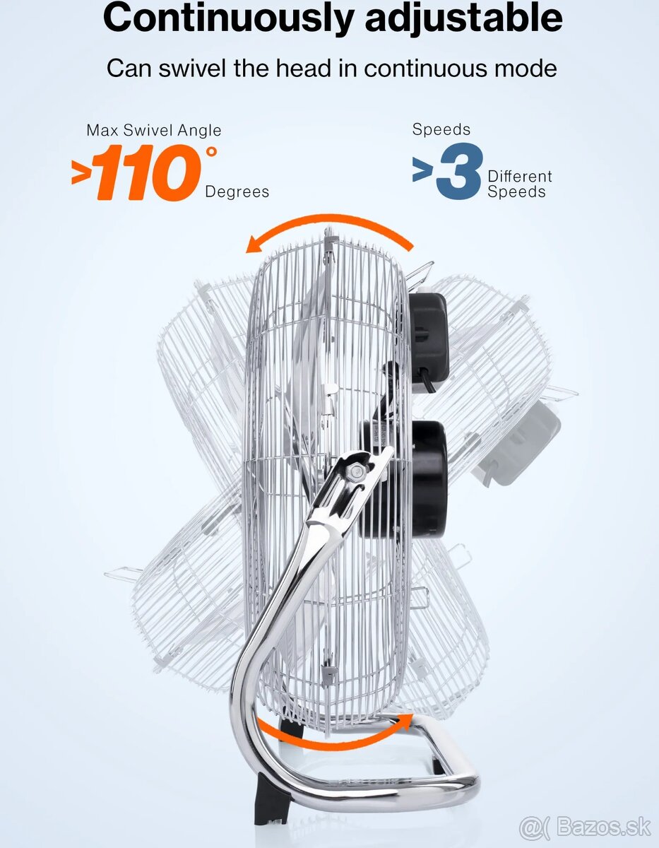 AERSON podlahový ventilátor –chrómový, nový - 2