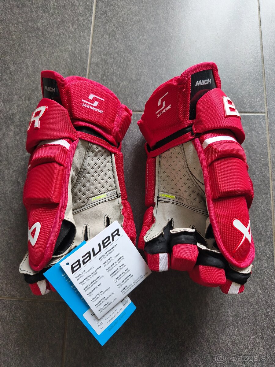 Rukavice BAUER Mach 13" červené - 2