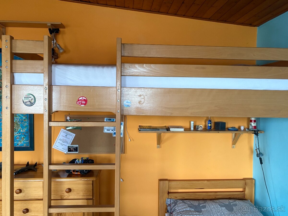 Vyvýšená posteľ 90 x 200 cm - 2