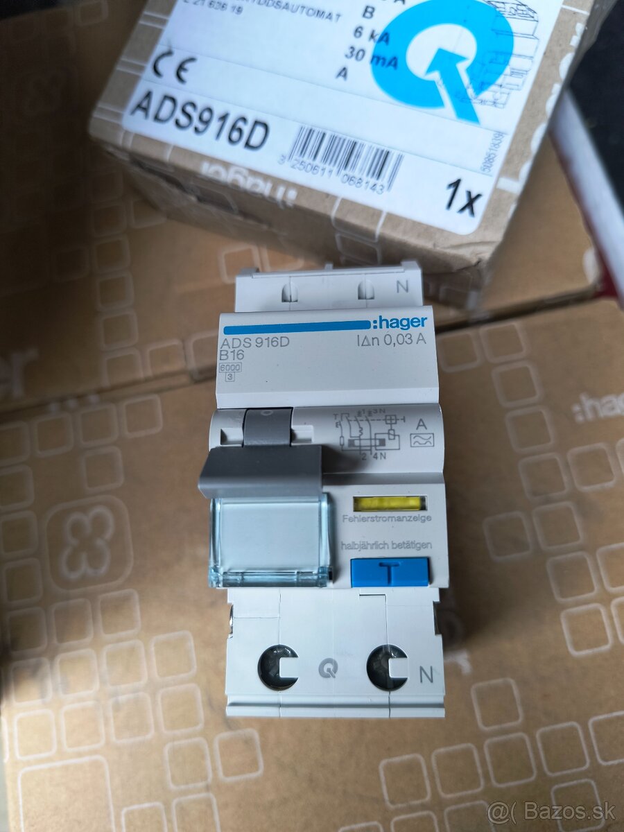 Predám prúdový chránič Hager 16A 0.03A - 2