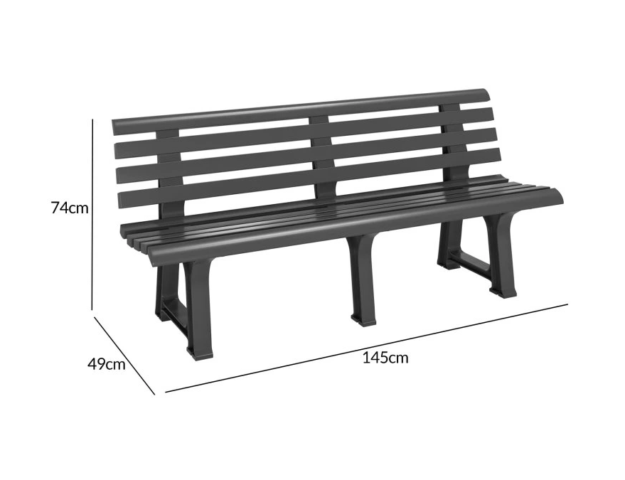 Záhradná plastová lavica orchidea antracit - 2