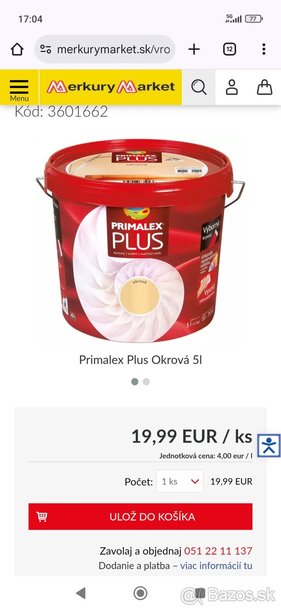 6 + 2 ks zadarmo 5L Primalex plus Okrová - 2