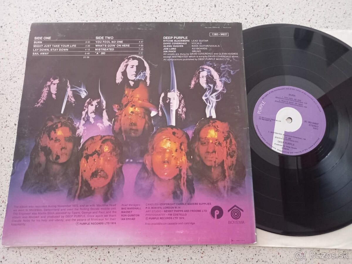 DEEP PURPLE „Burn“ /Purple ,1974/ vinyl skvely stav, ob - 2