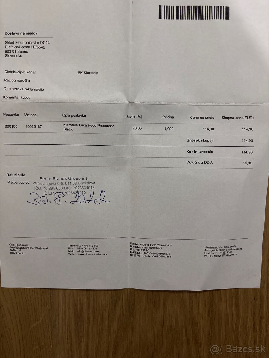 Mixer Klarstein Luca Food Processor - 2