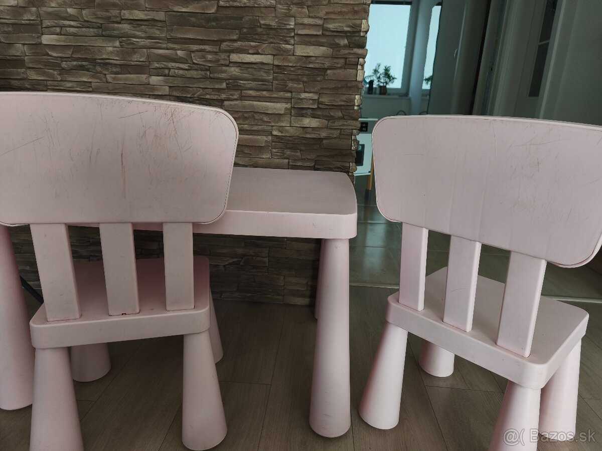 Stôl a 2 stoličky MAMMUT IKEA - 2