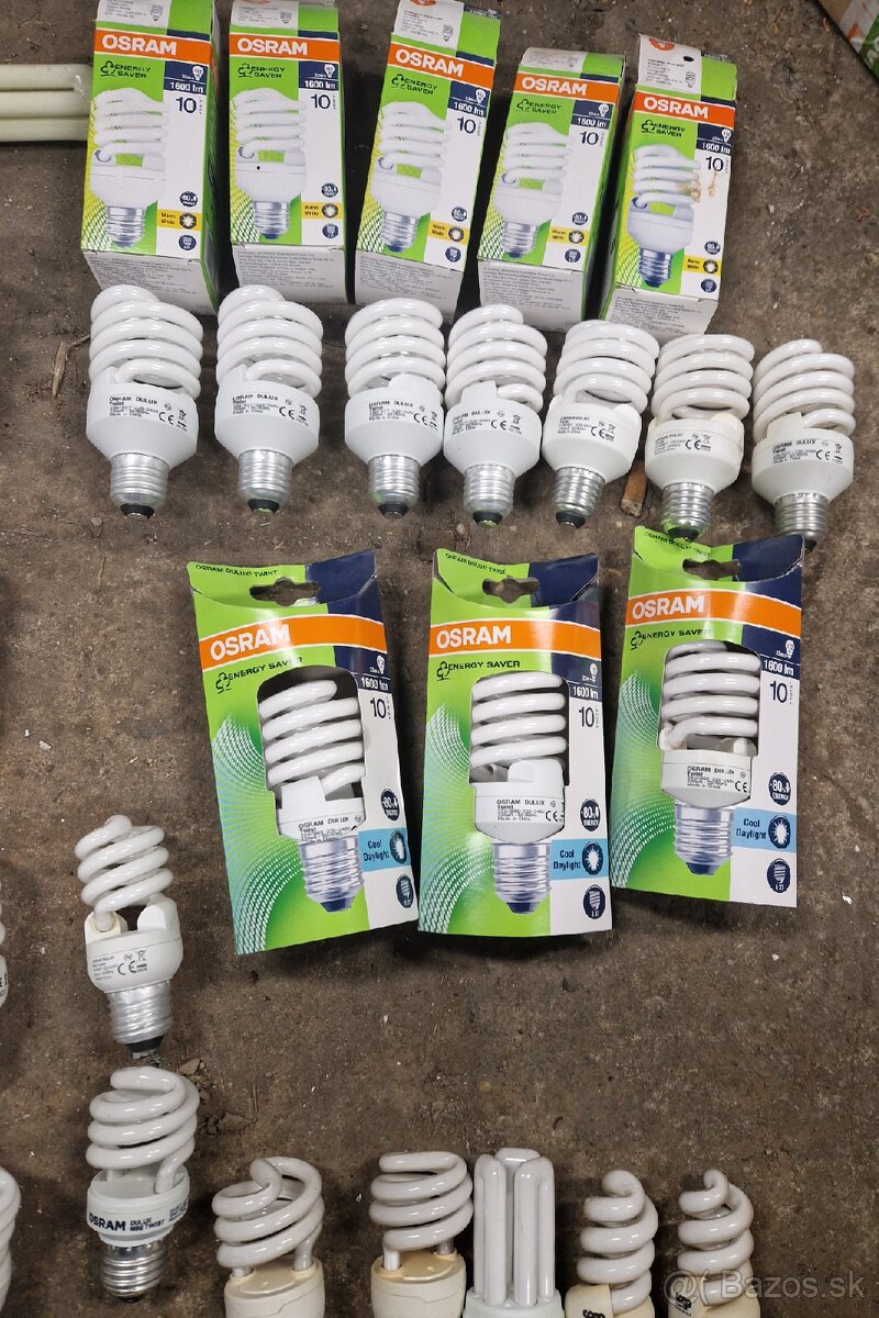 Úsporné žiarivky Osram a iné E27. - 2